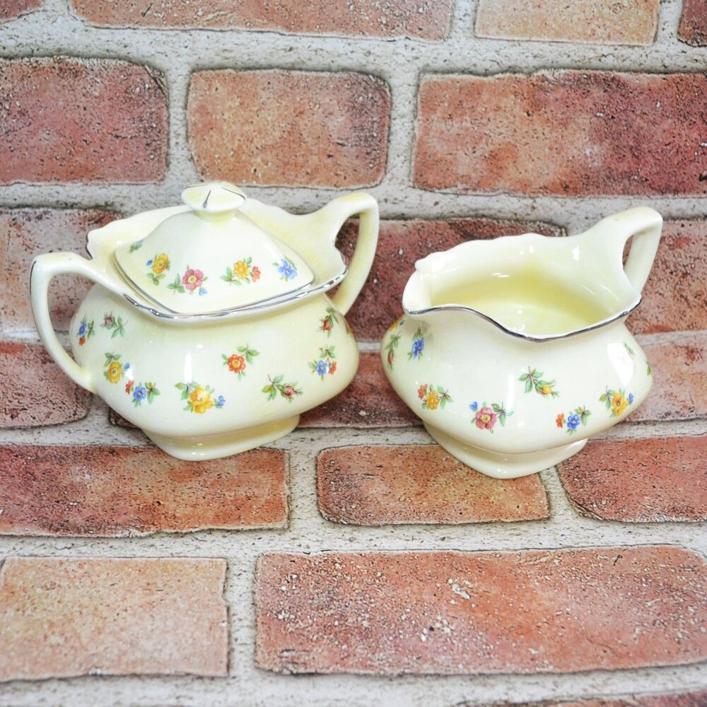 Vintage WS George Lido Canarytone Sugar Creamer Dining Serveware